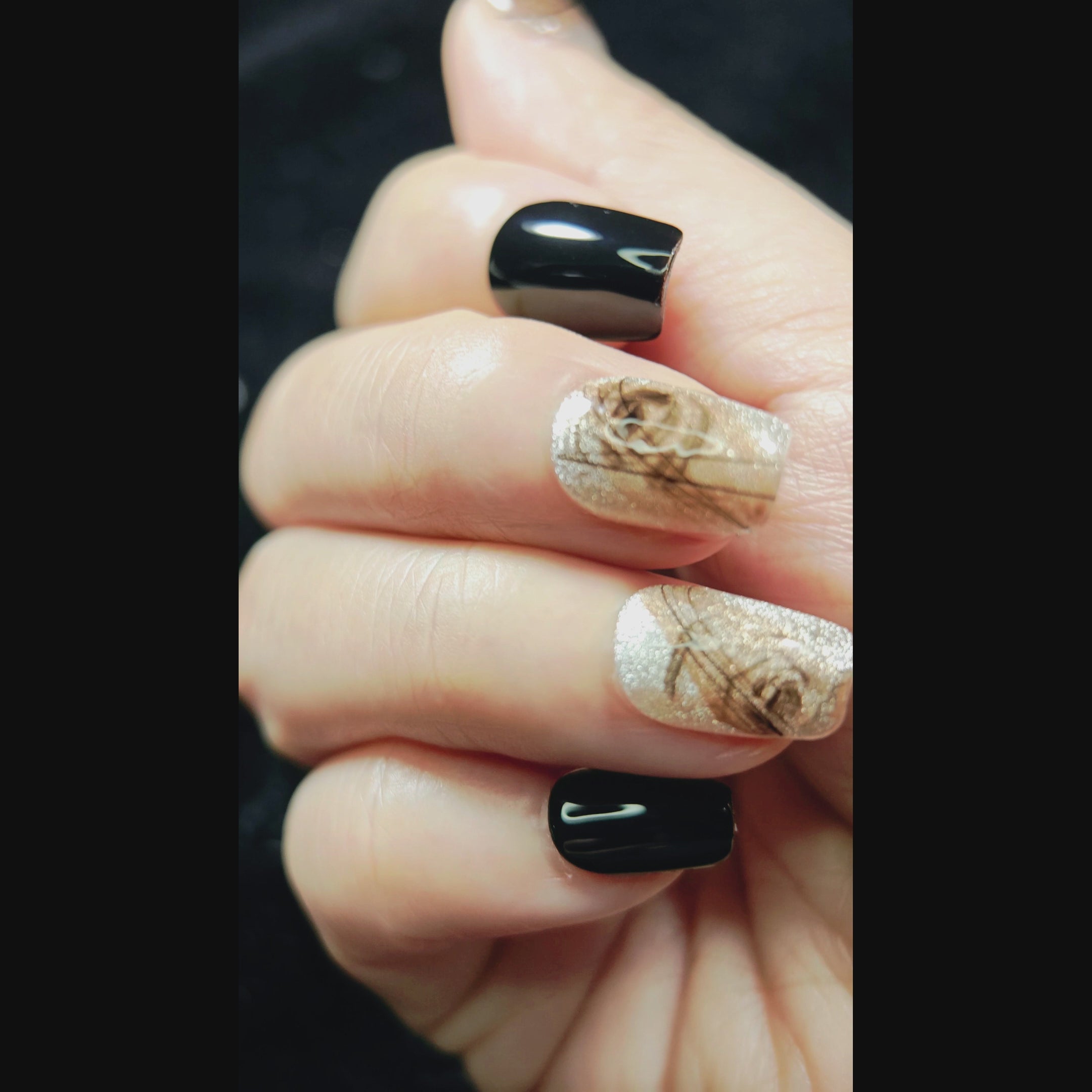 stunnails acrylic press on nails Coffin Desert rose video
