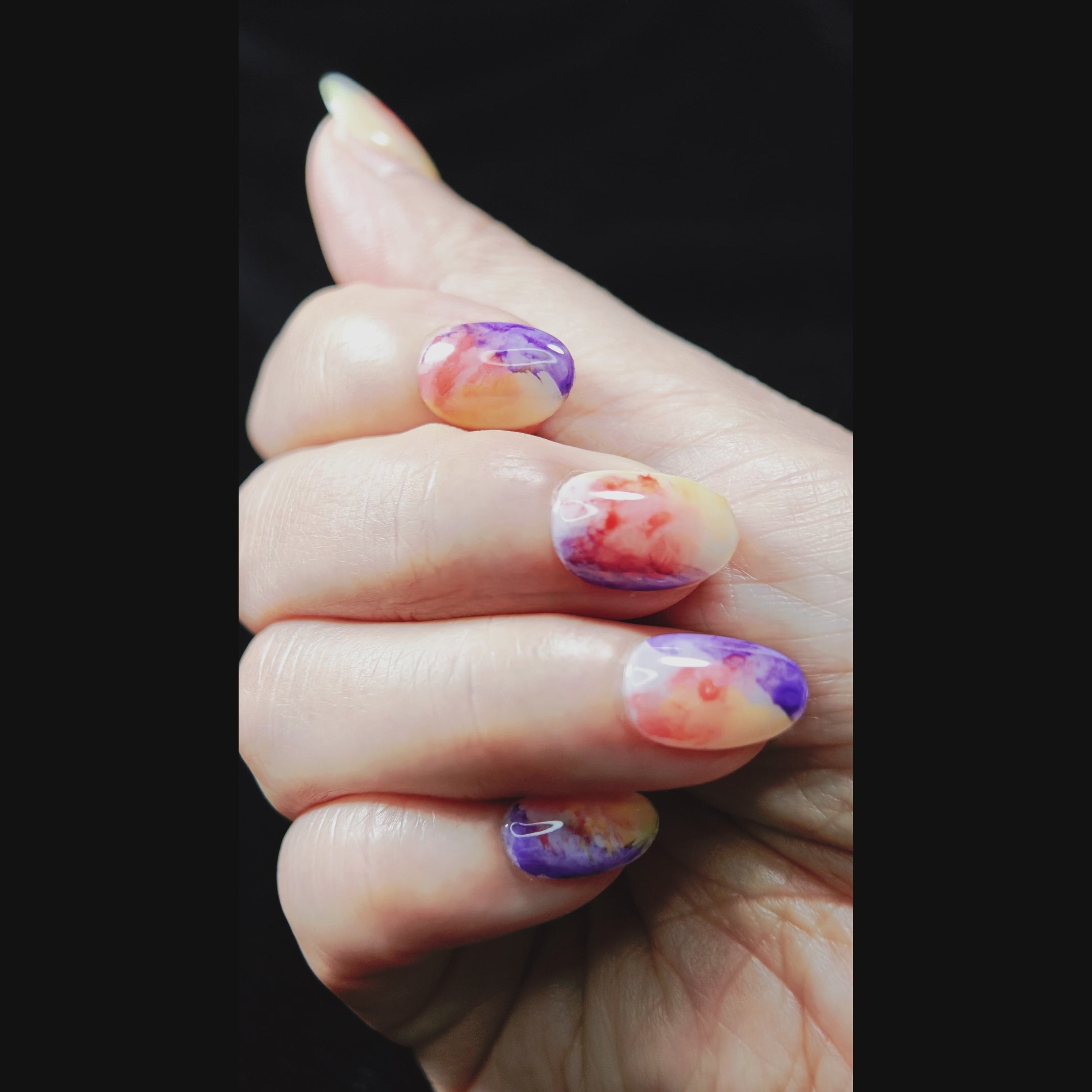 stunnails acrylic press on nails Oval Gouache video