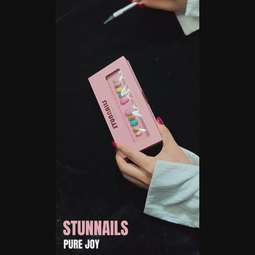 stunnails acrylic press on nails Round Pure joy