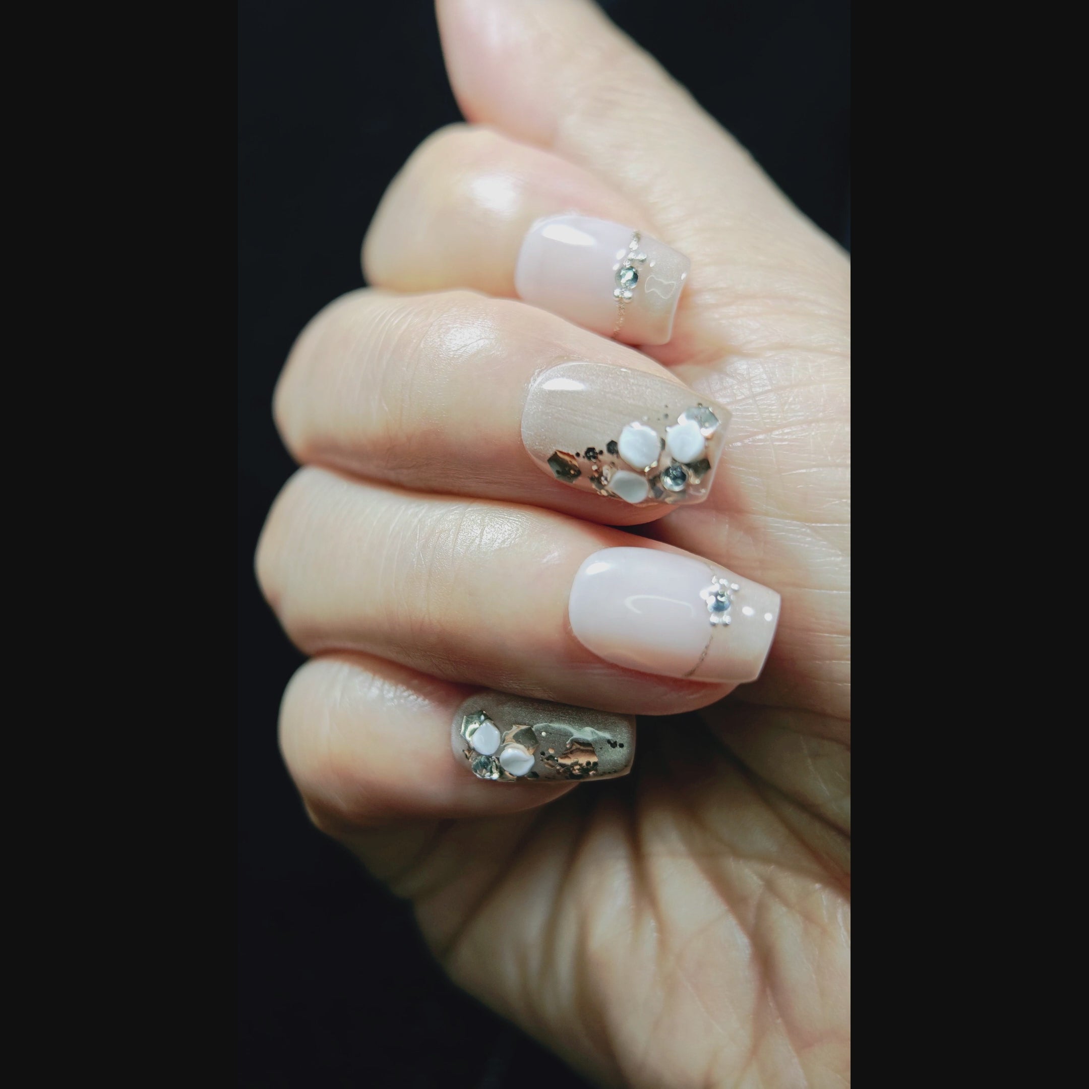 stunnails acrylic press on nails Coffin Power of elegance video