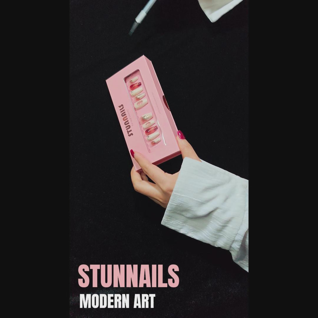 stunnails acrylic press on nails Coffin Modern art