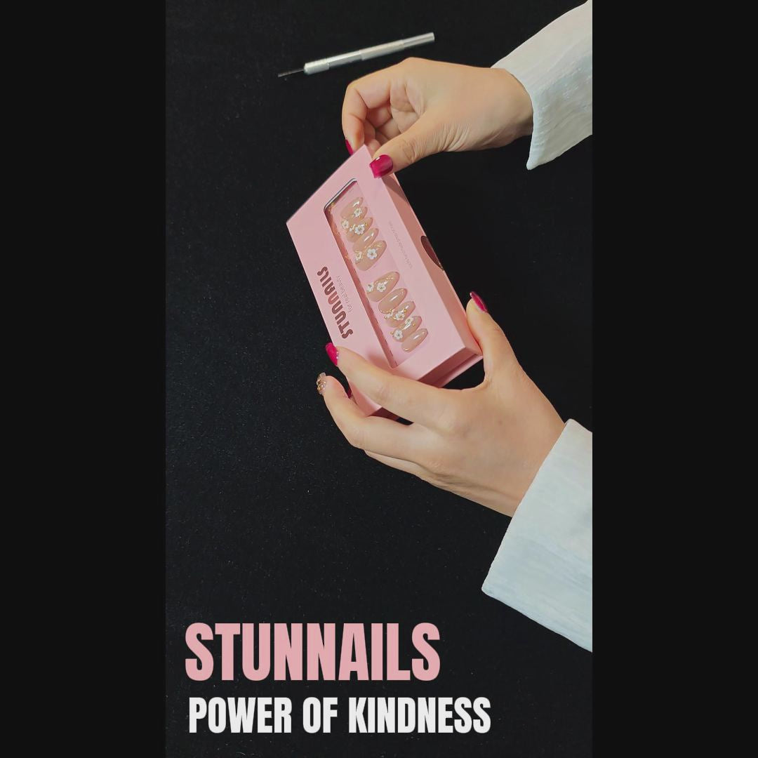 stunnails acrylic press on nails Oval Power of kindness
