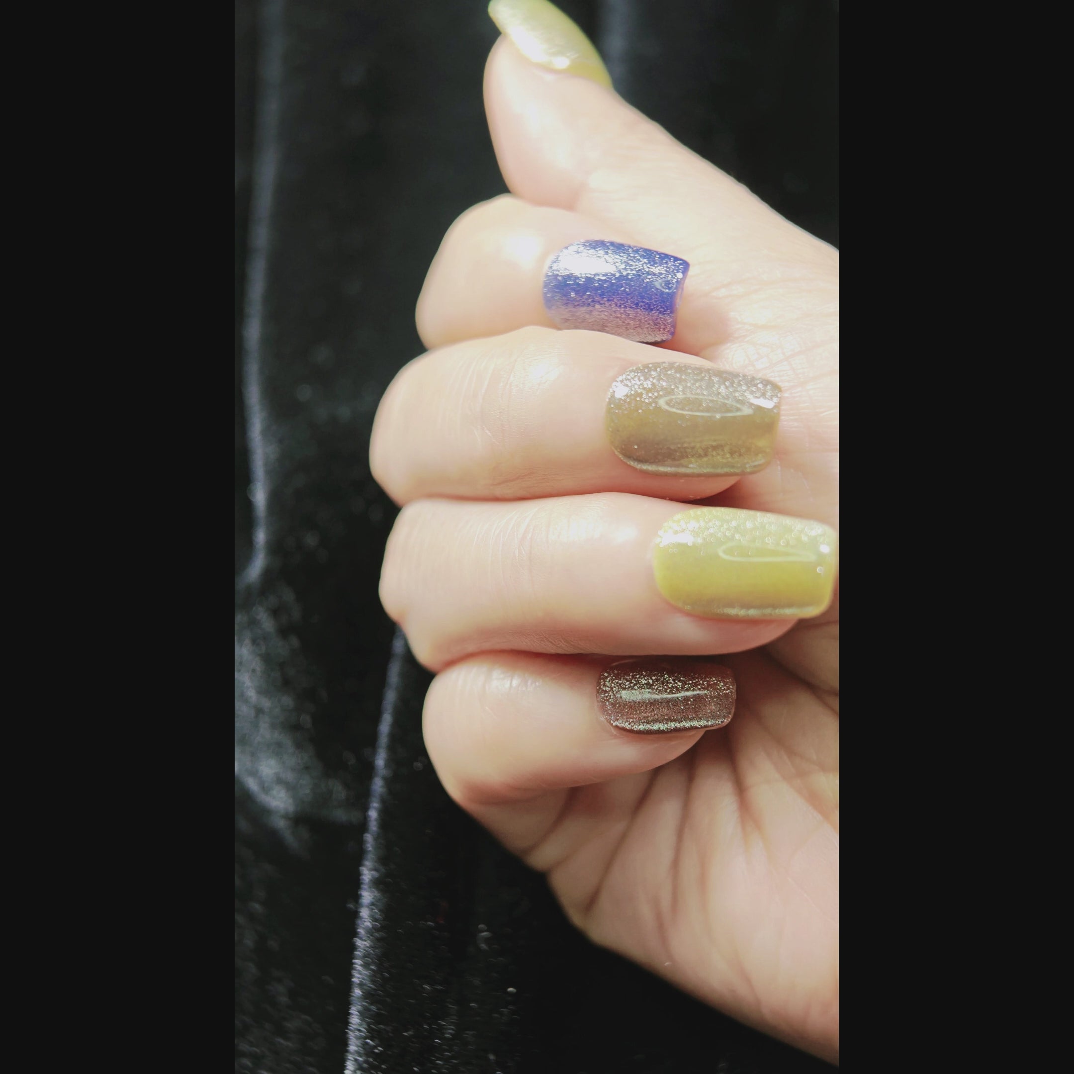 stunnails acrylic press on nails Coffin Shimmer candy video