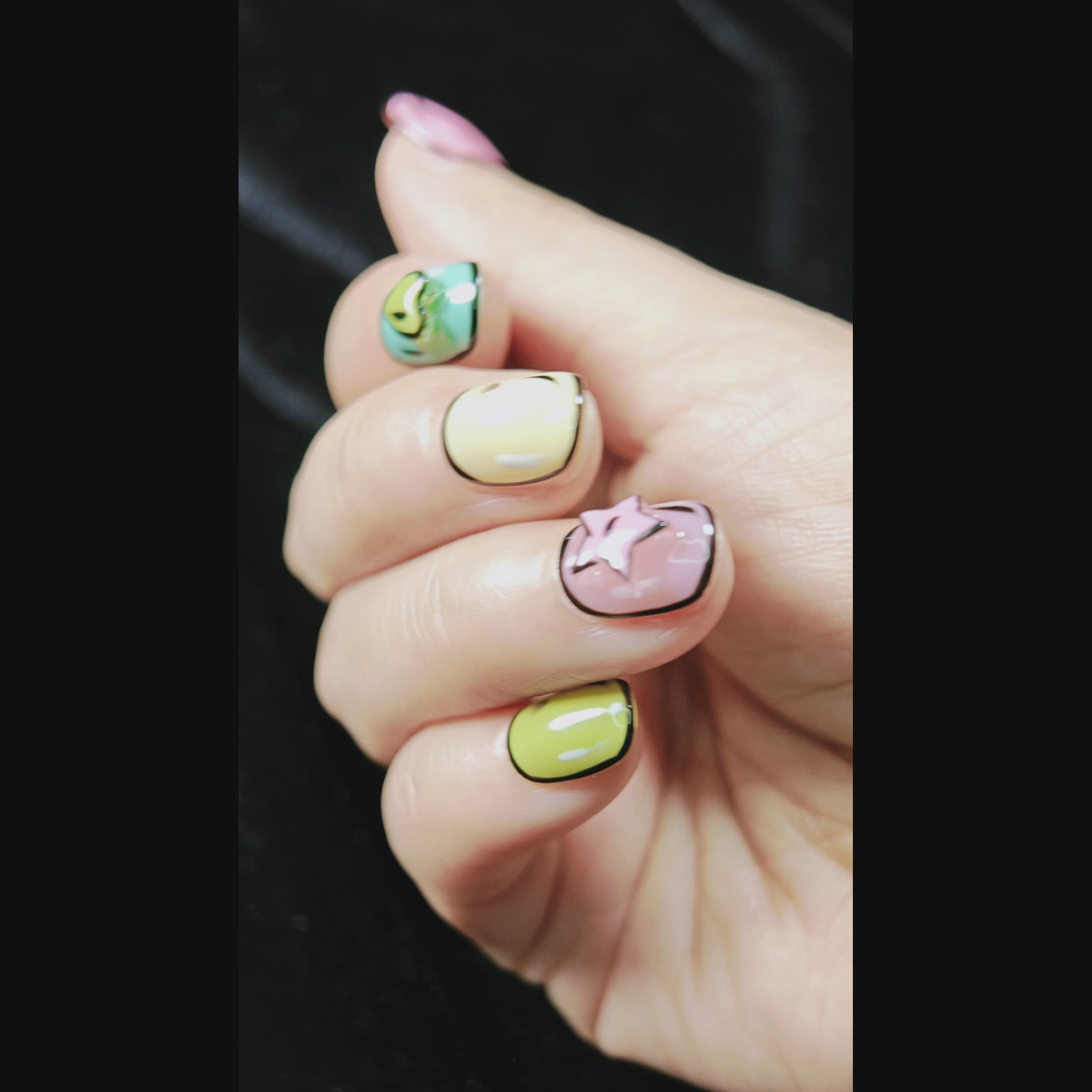 stunnails acrylic press on nails Round Pure joy video