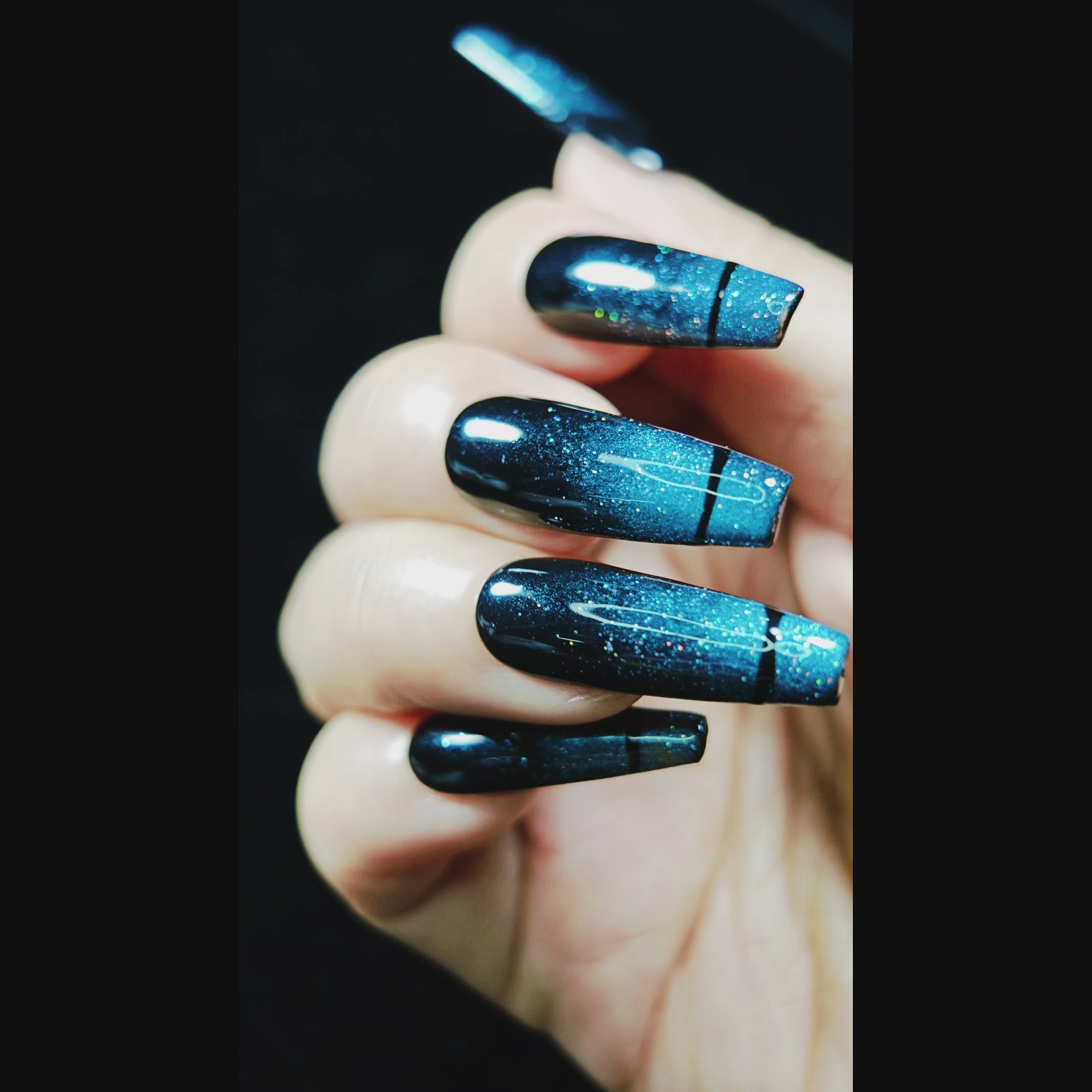stunnails acrylic press on nails Coffin Moonlight shadow video