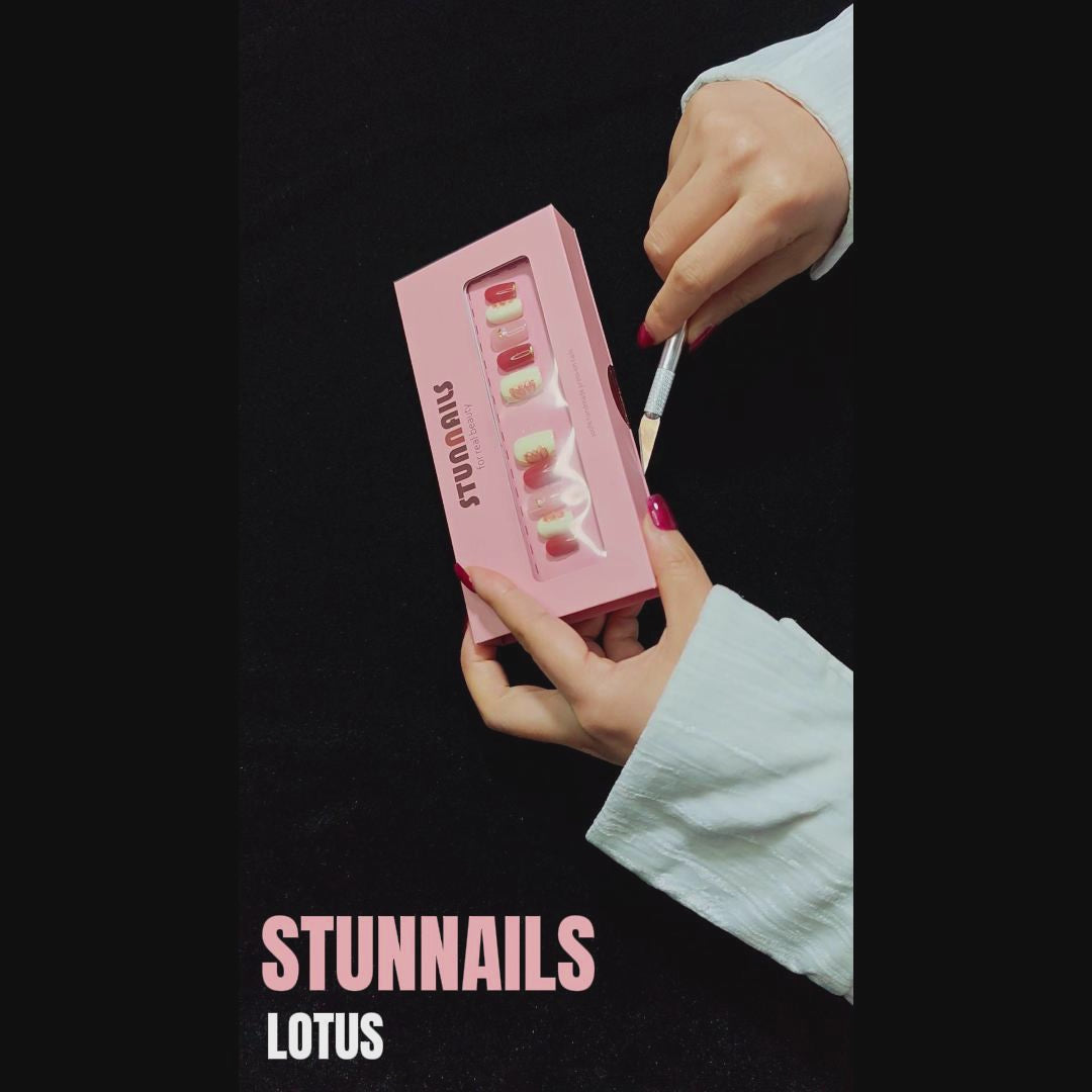 stunnails acrylic press on nails Square Lotus