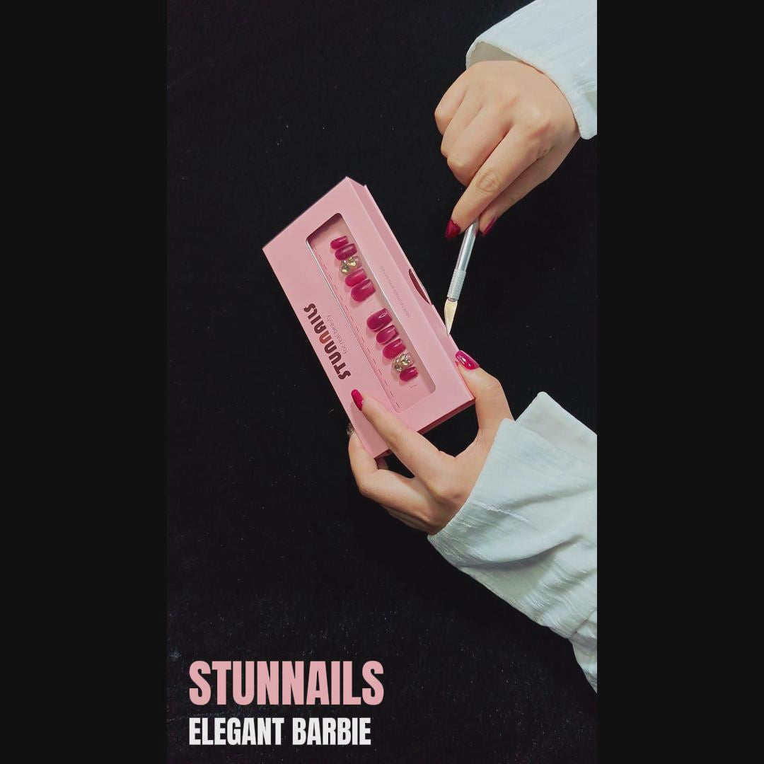 stunnails acrylic press on nails Coffin Elegant barbie
