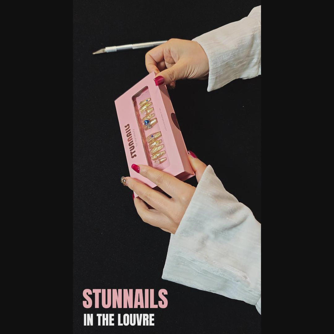 stunnails acrylic press on nails Coffin In the Louvre video