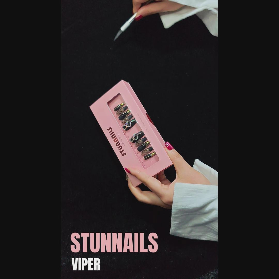 stunnails acrylic press on nails Coffin Viper