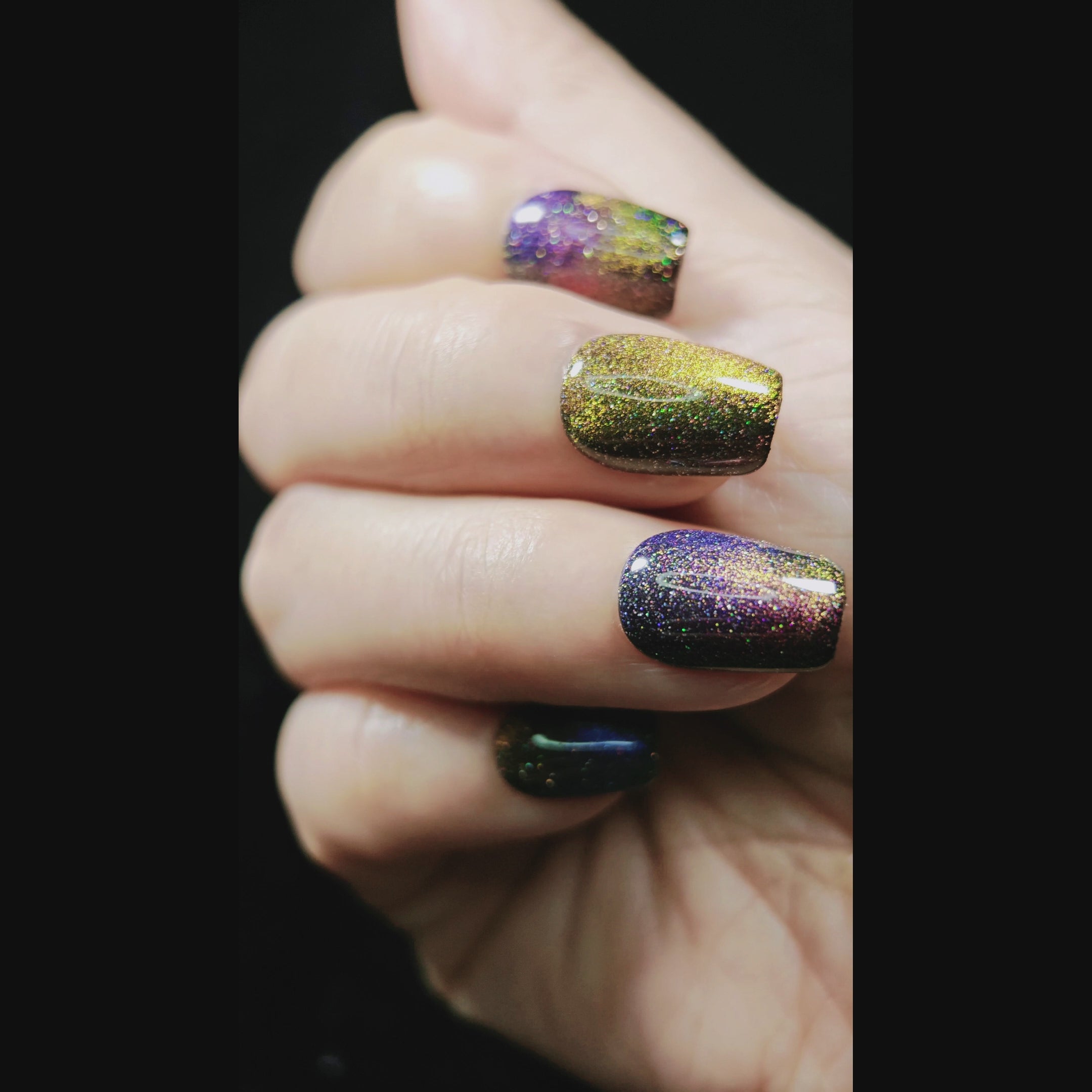 stunnails acrylic press on nails Coffin Galaxy video