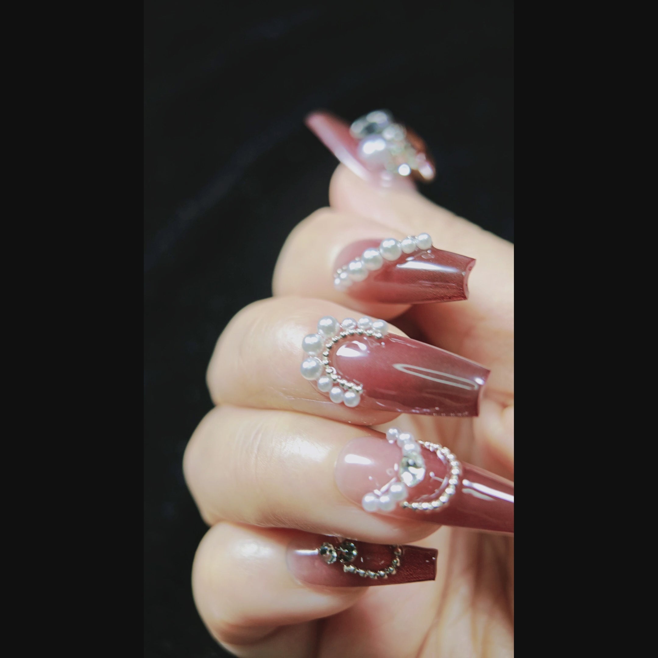 stunnails acrylic press on nails Coffin Prom queen video