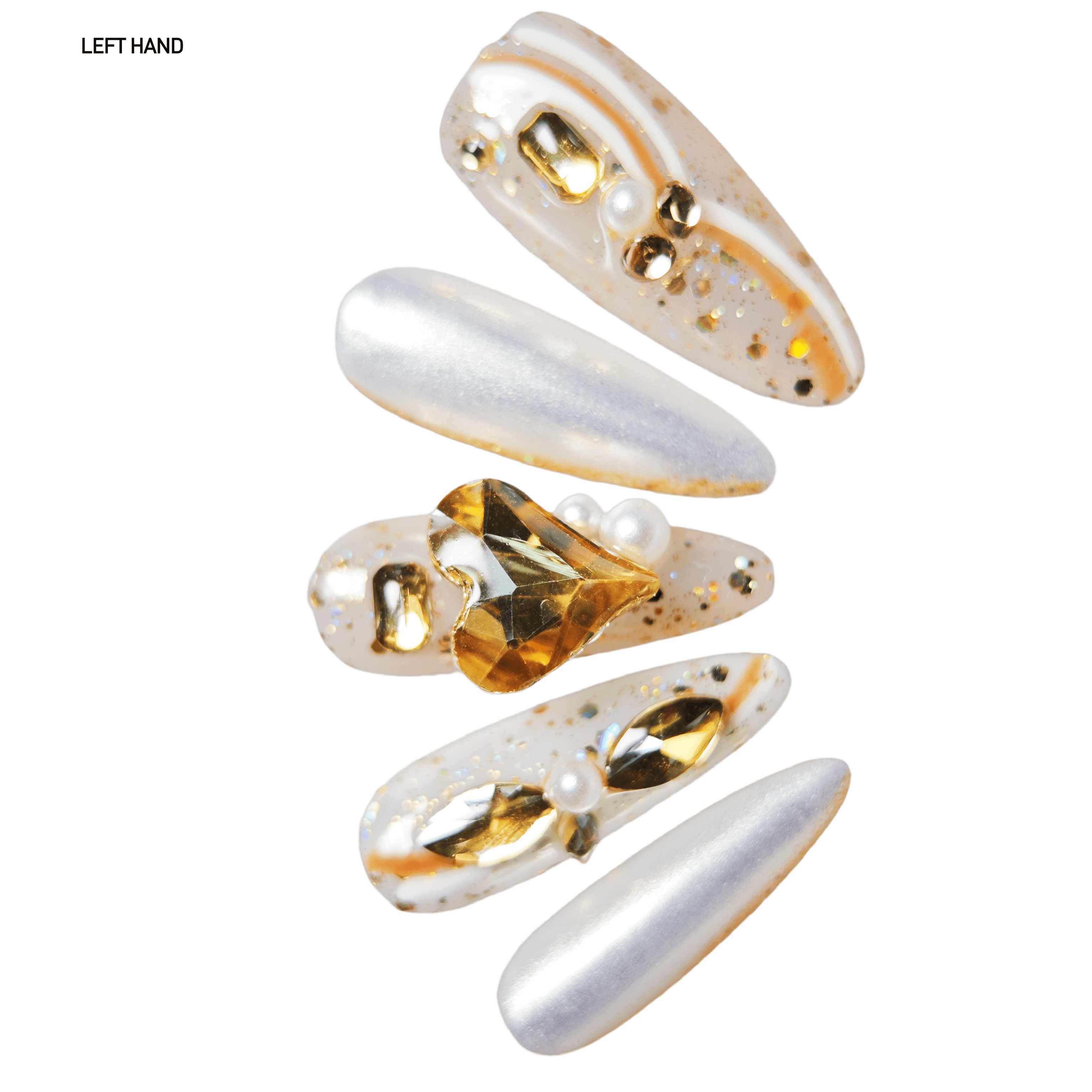 stunnails acrylic press on nails Almond Shine like jewelry