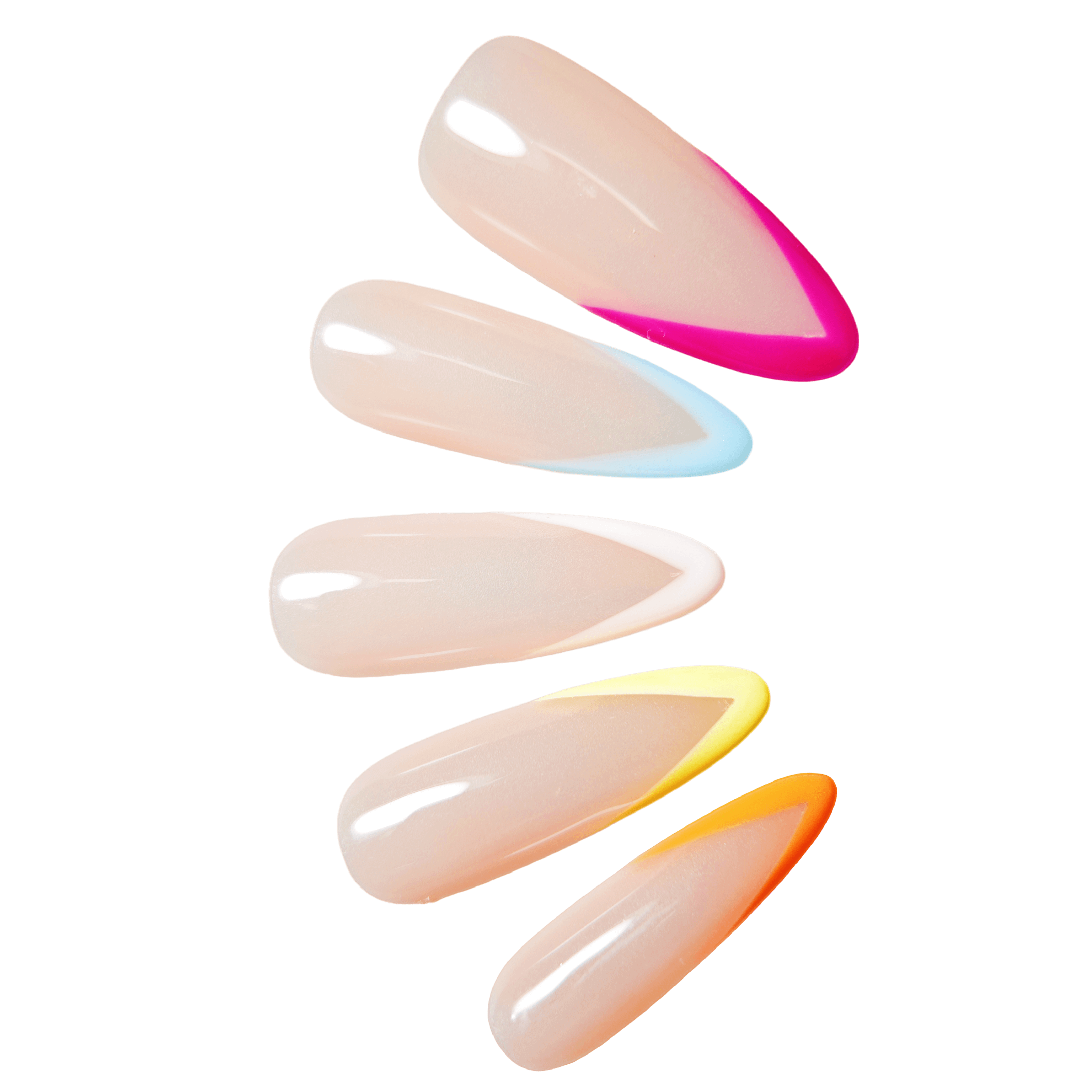 stunnails acrylic press on nails Almond Vibrant french