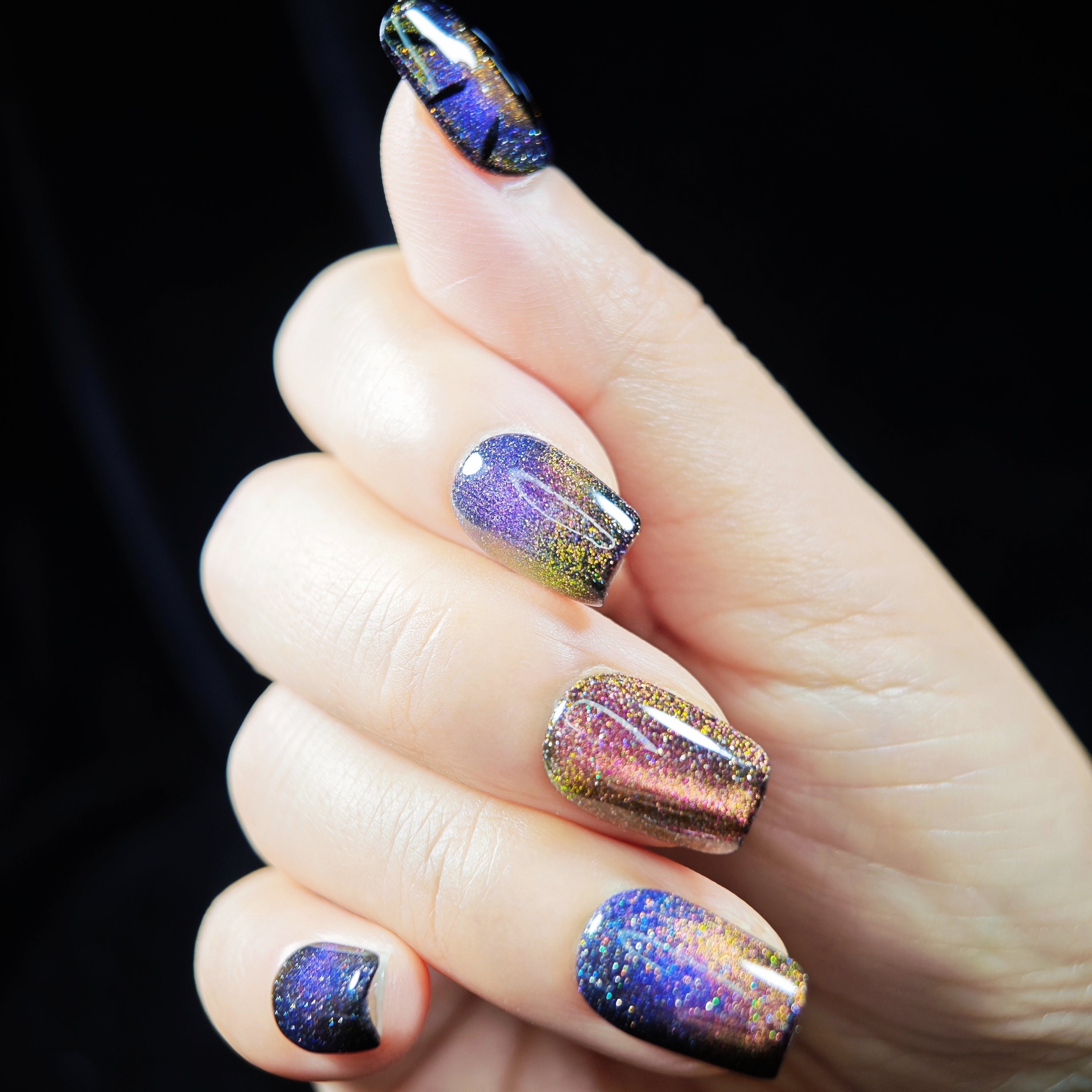 stunnails acrylic press on nails Coffin Galaxy