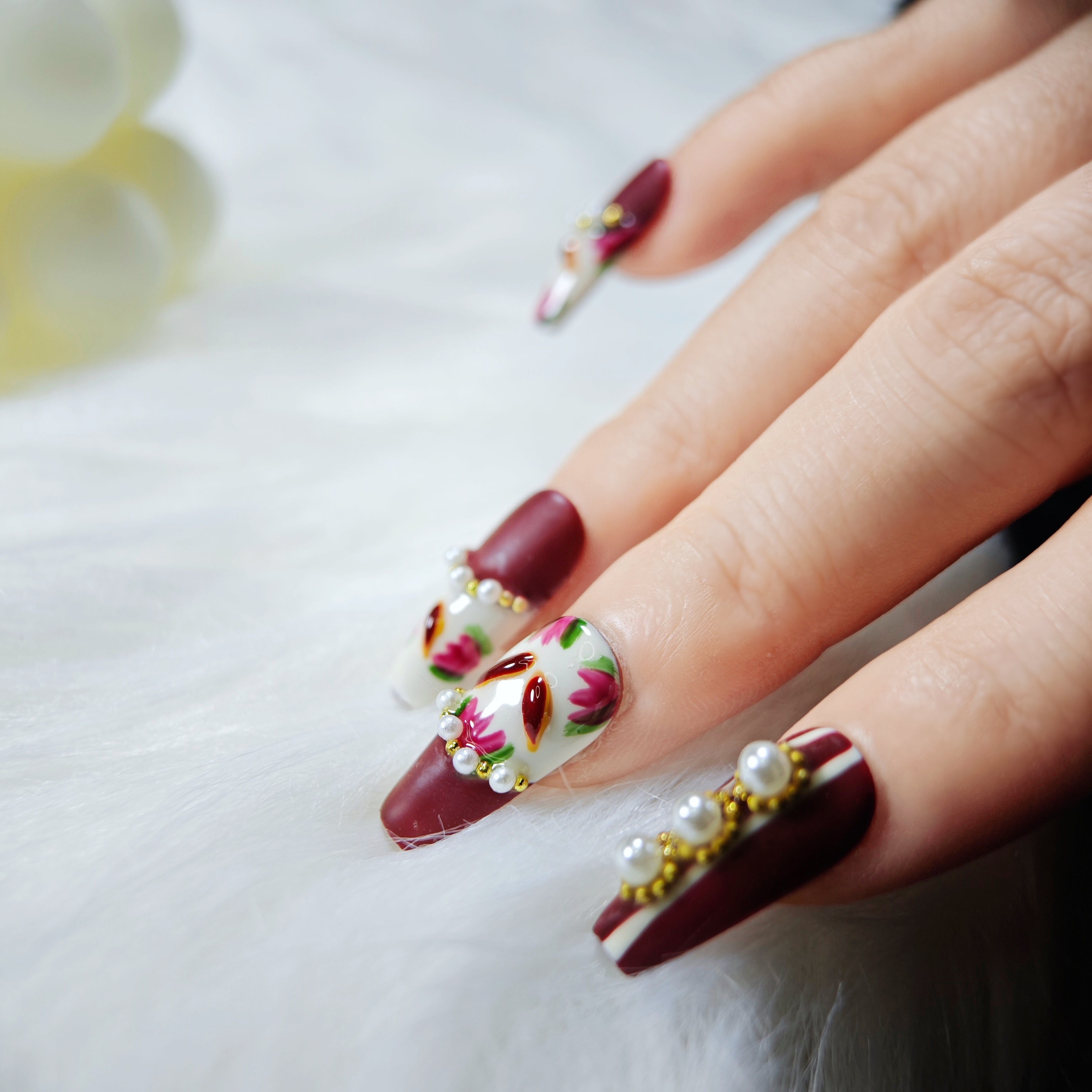 stunnails acrylic press on nails Coffin Just Rococo