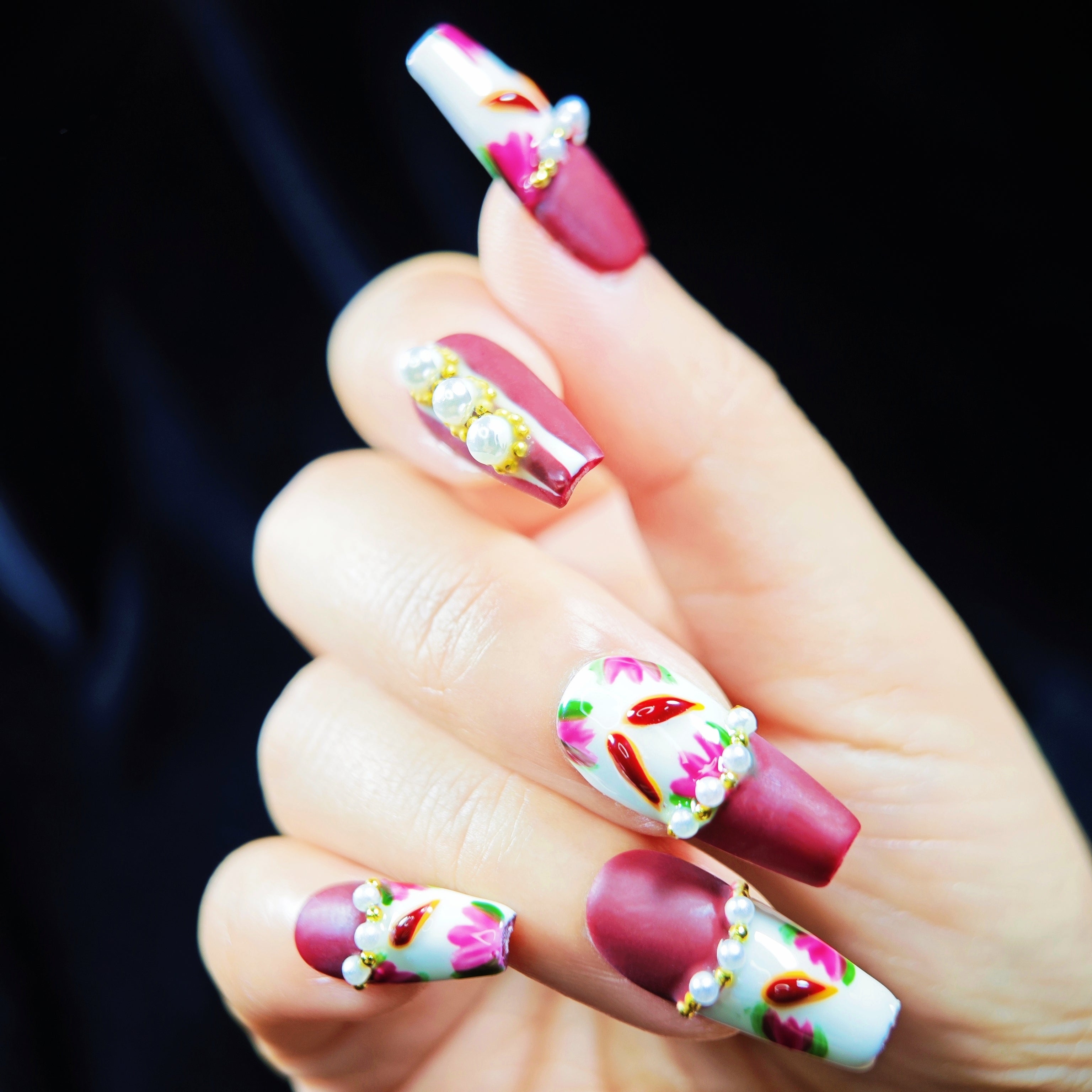 stunnails acrylic press on nails Coffin Just Rococo