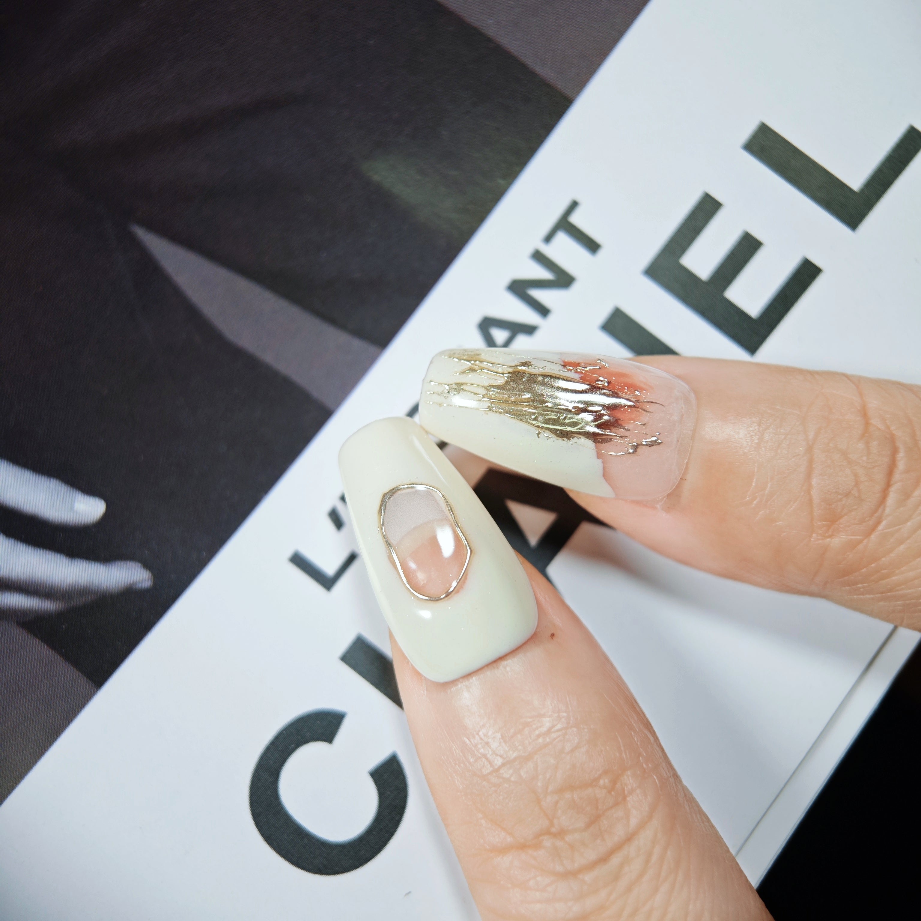 stunnails acrylic press on nails Coffin Modern art