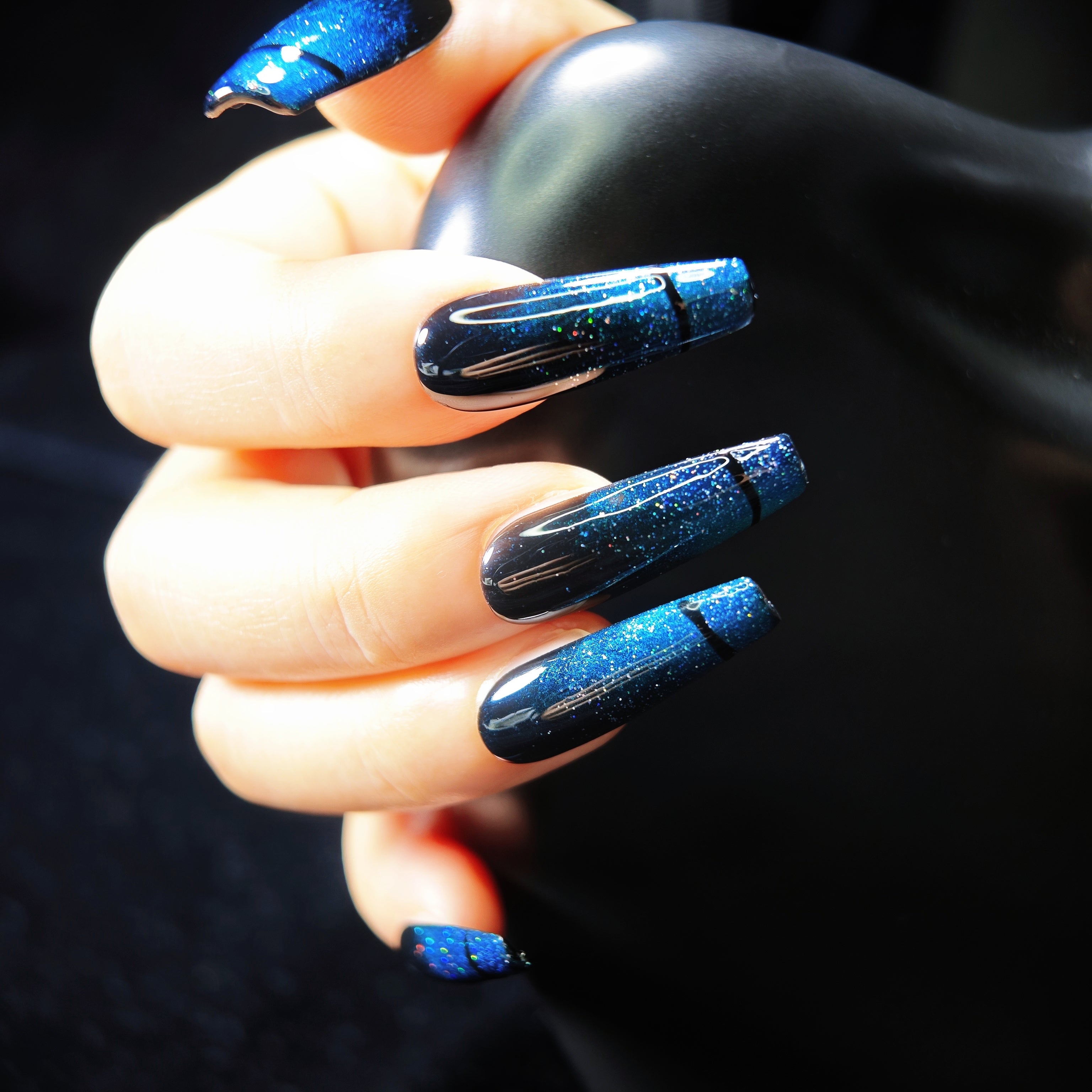 stunnails acrylic press on nails Coffin Moonlight shadow