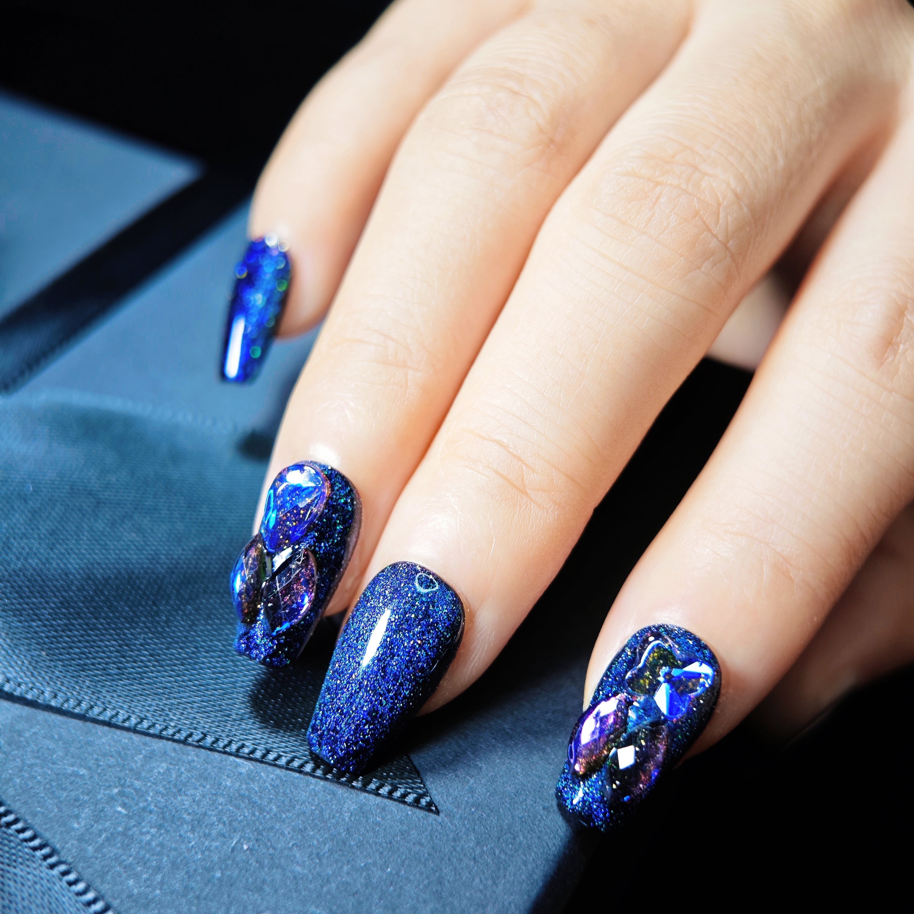 stunnails acrylic press on nails Coffin Nebula