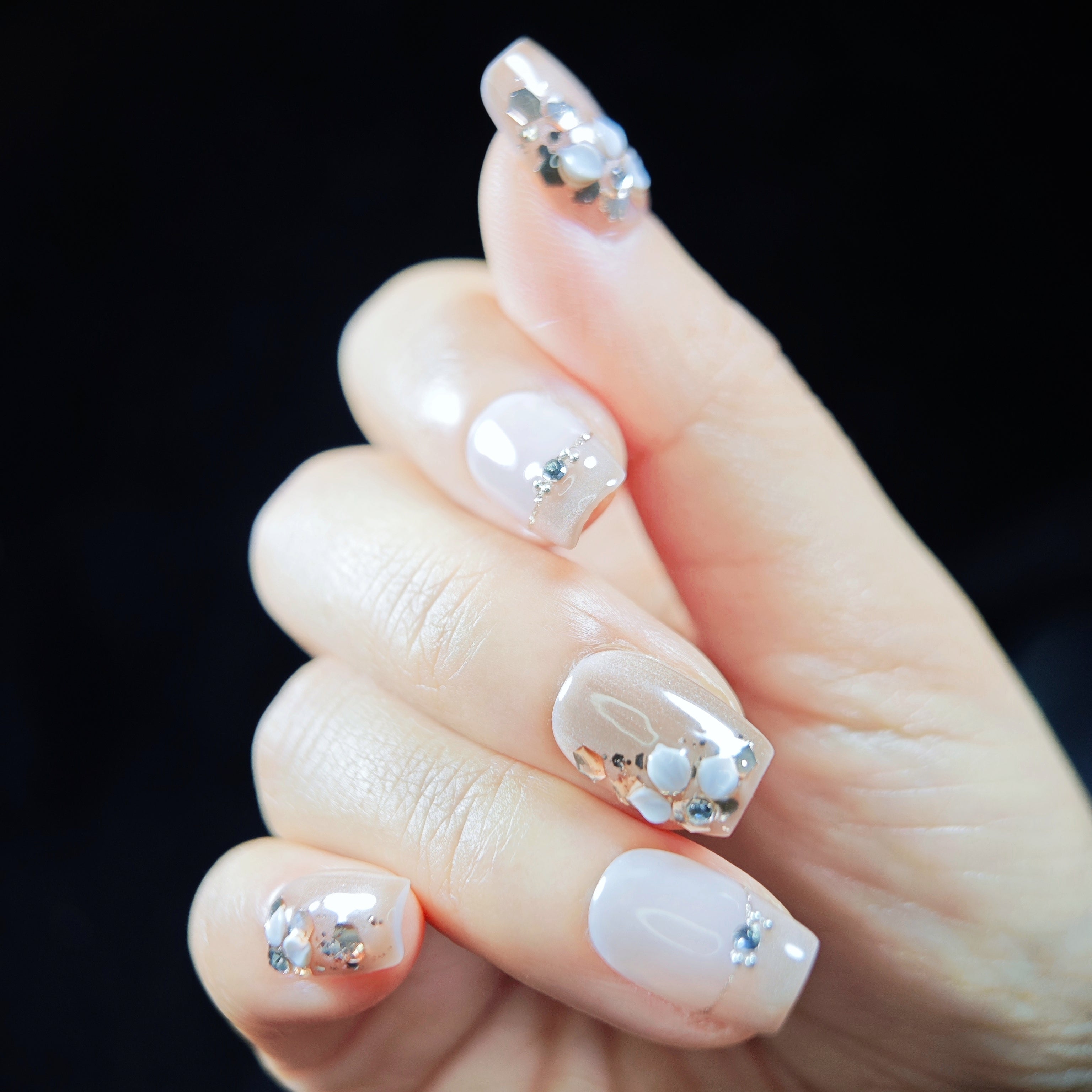 stunnails acrylic press on nails Coffin Power of elegance