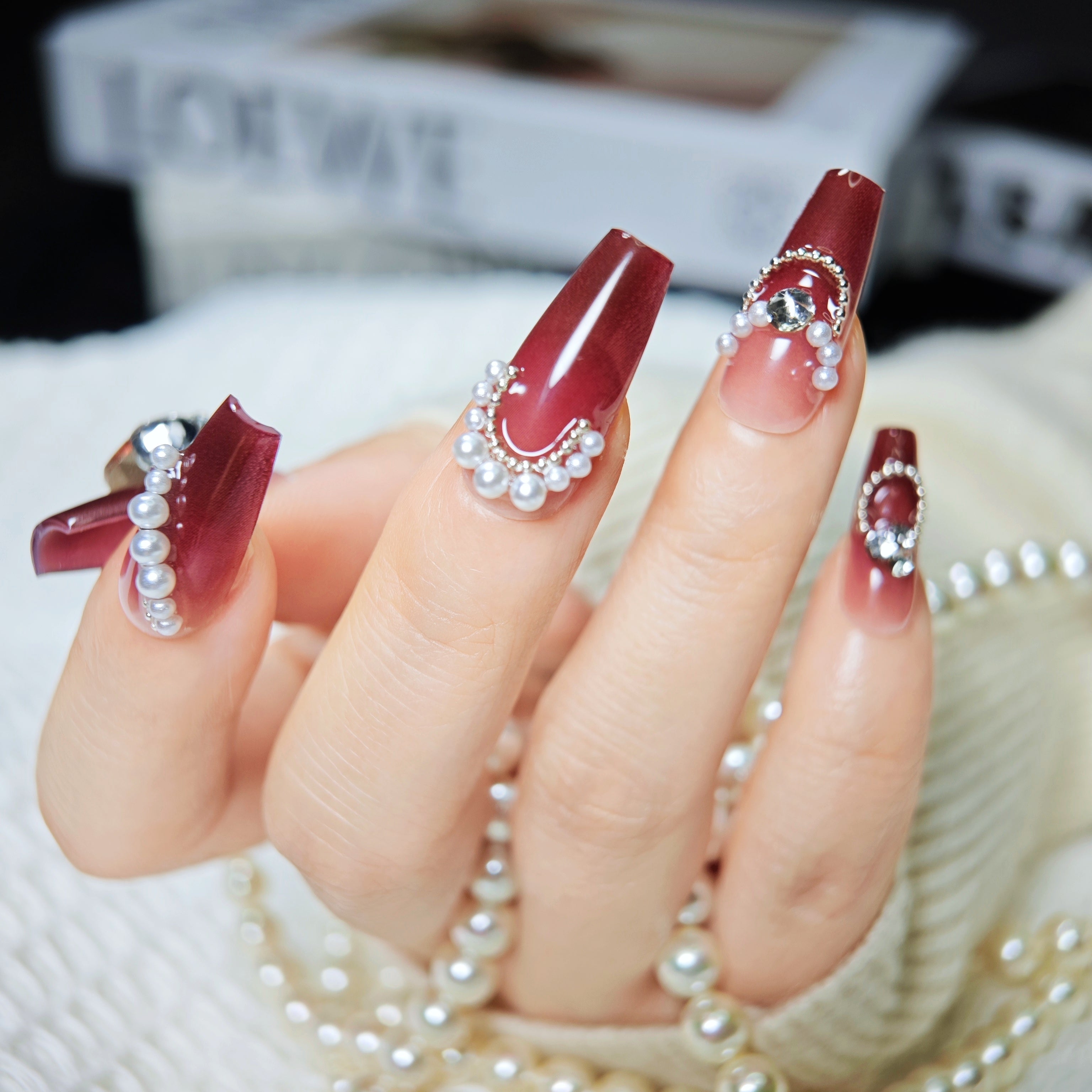 stunnails acrylic press on nails Coffin Prom queen