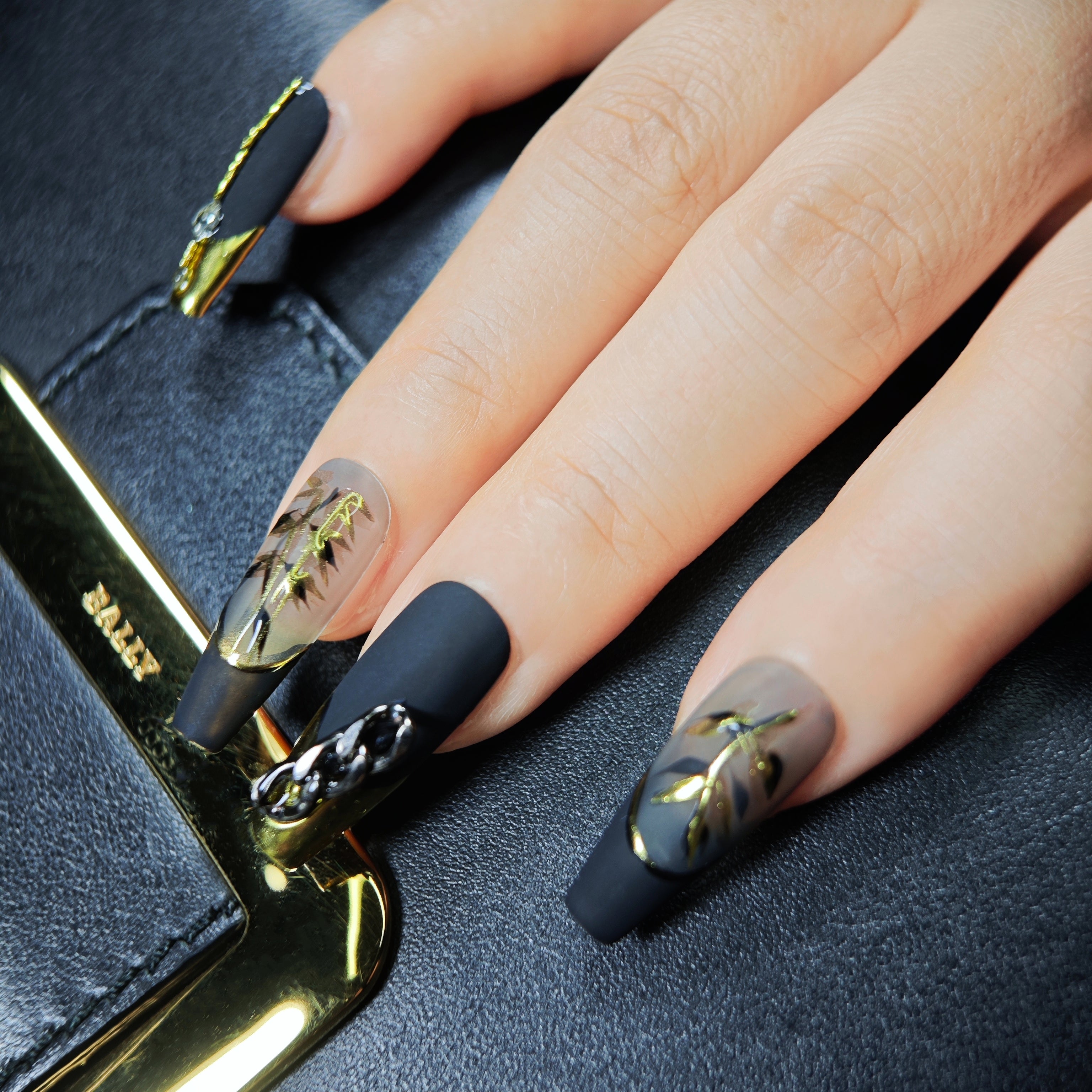 stunnails acrylic press on nails Coffin Viper