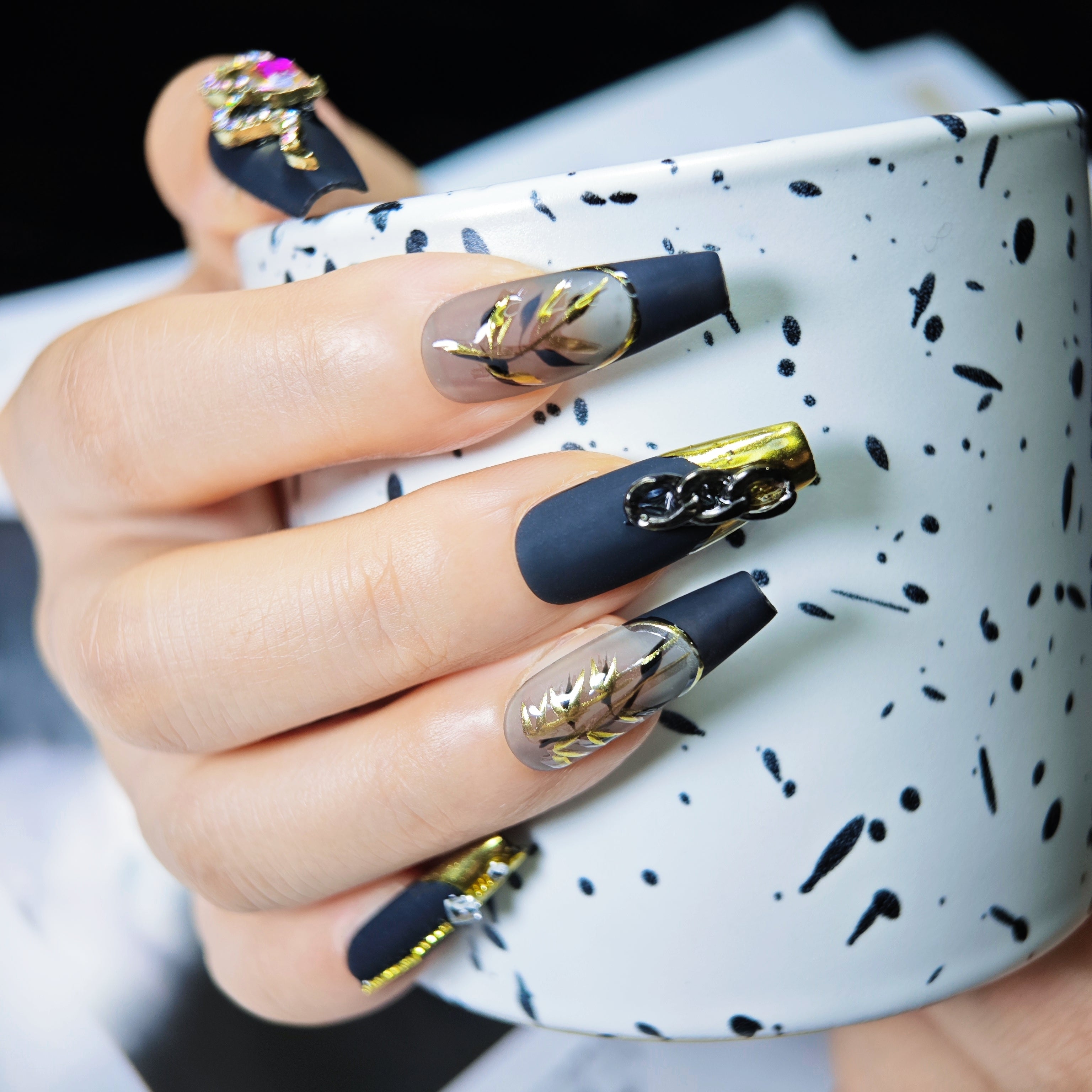 stunnails acrylic press on nails Coffin Viper