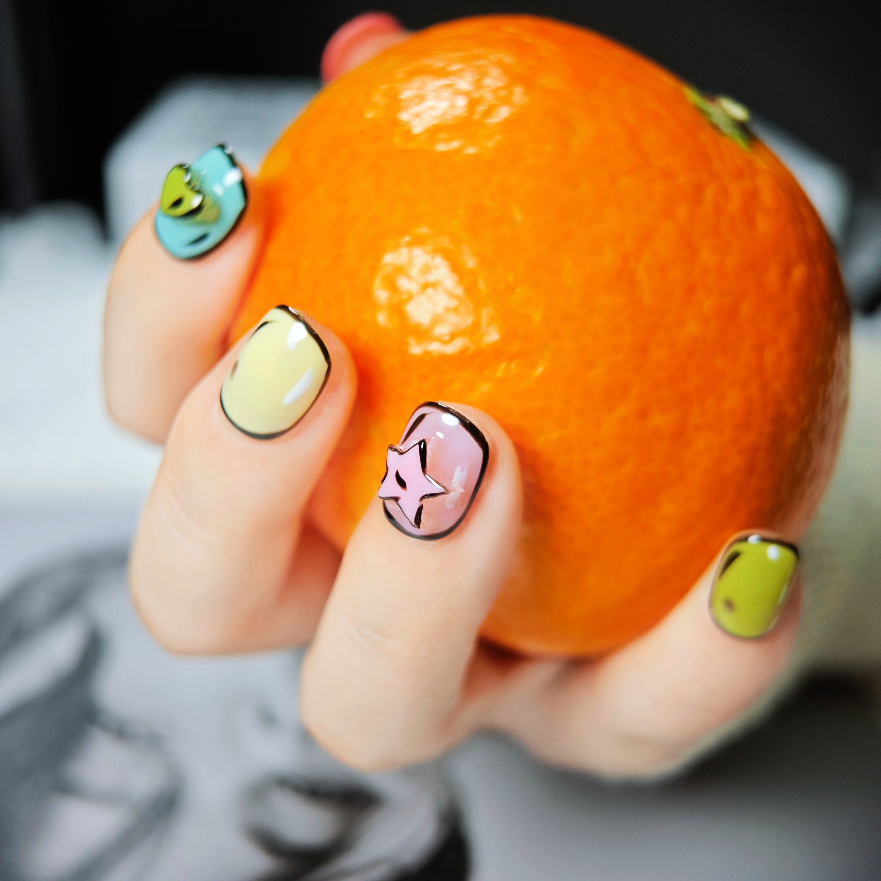 stunnails acrylic press on nails Round Pure joy