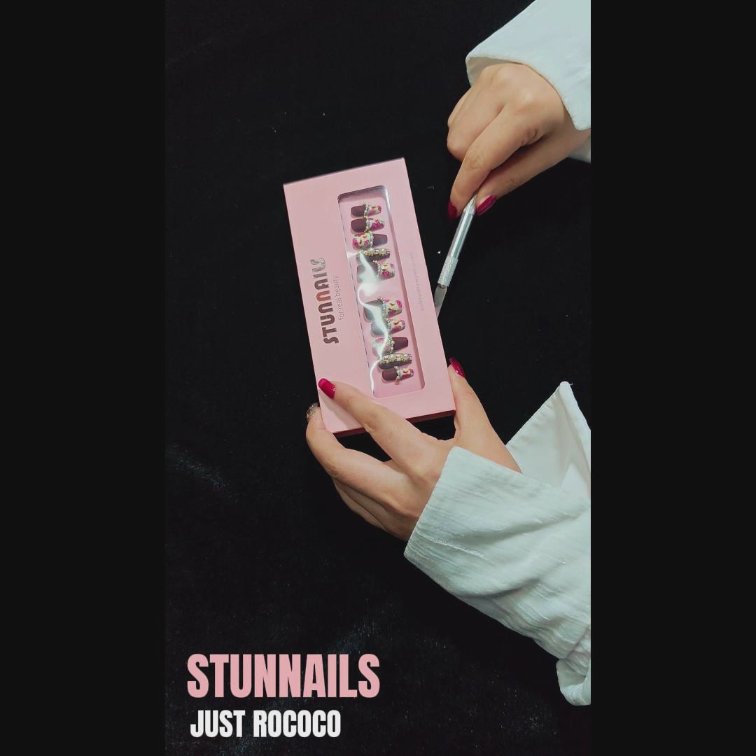 stunnails acrylic press on nails Coffin Just Rococo