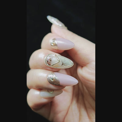 stunnails acrylic press on nails Almond 1920s video