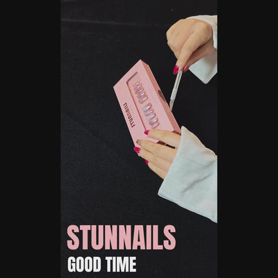 stunnails acrylic press on nails Square Coffin Good Time