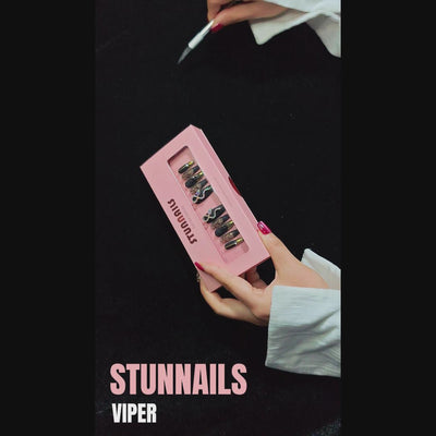 stunnails acrylic press on nails Coffin Viper