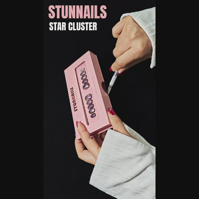 stunnails acrylic press on nails Round Star cluster