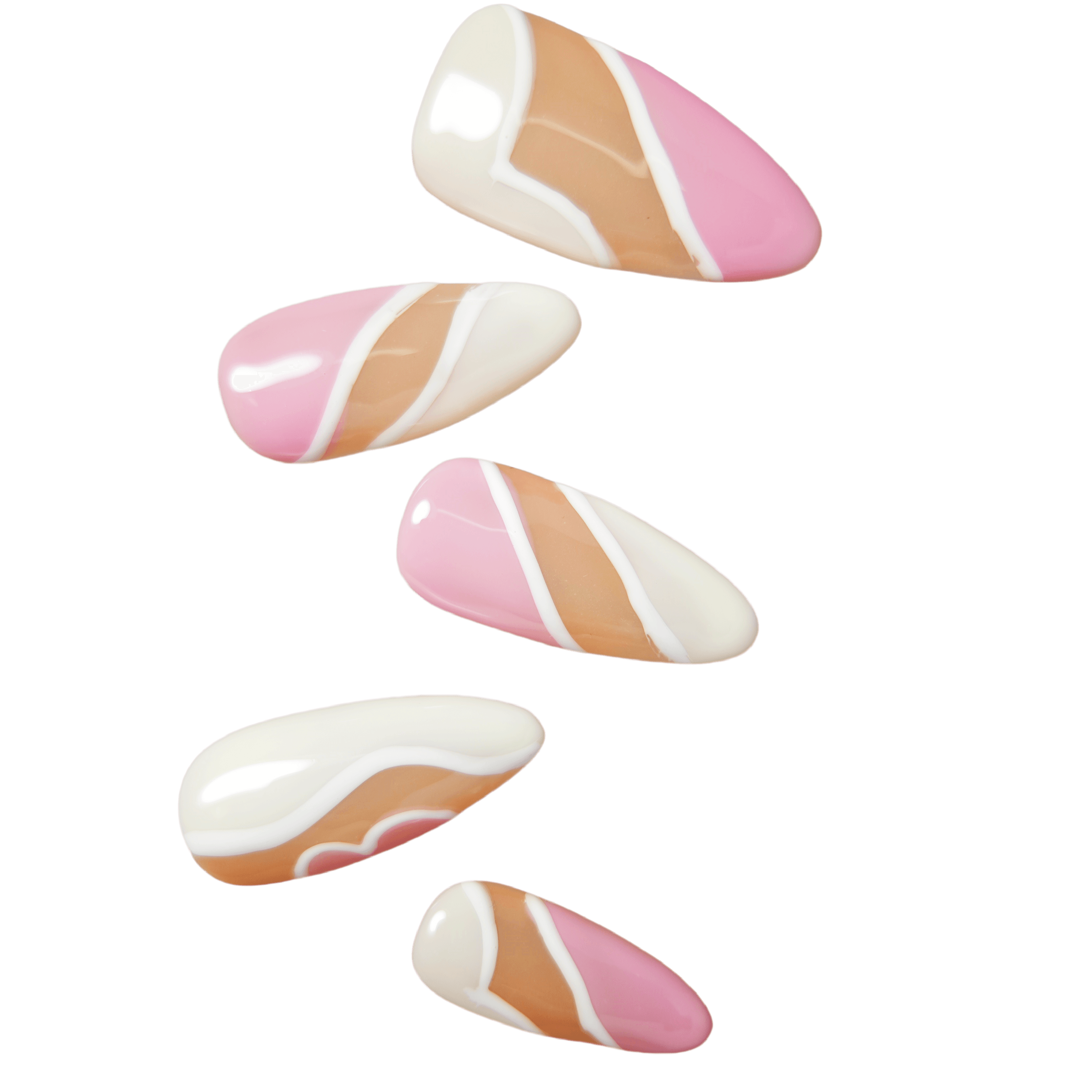 stunnails  acrylic press on nails Almond Flowing pink
