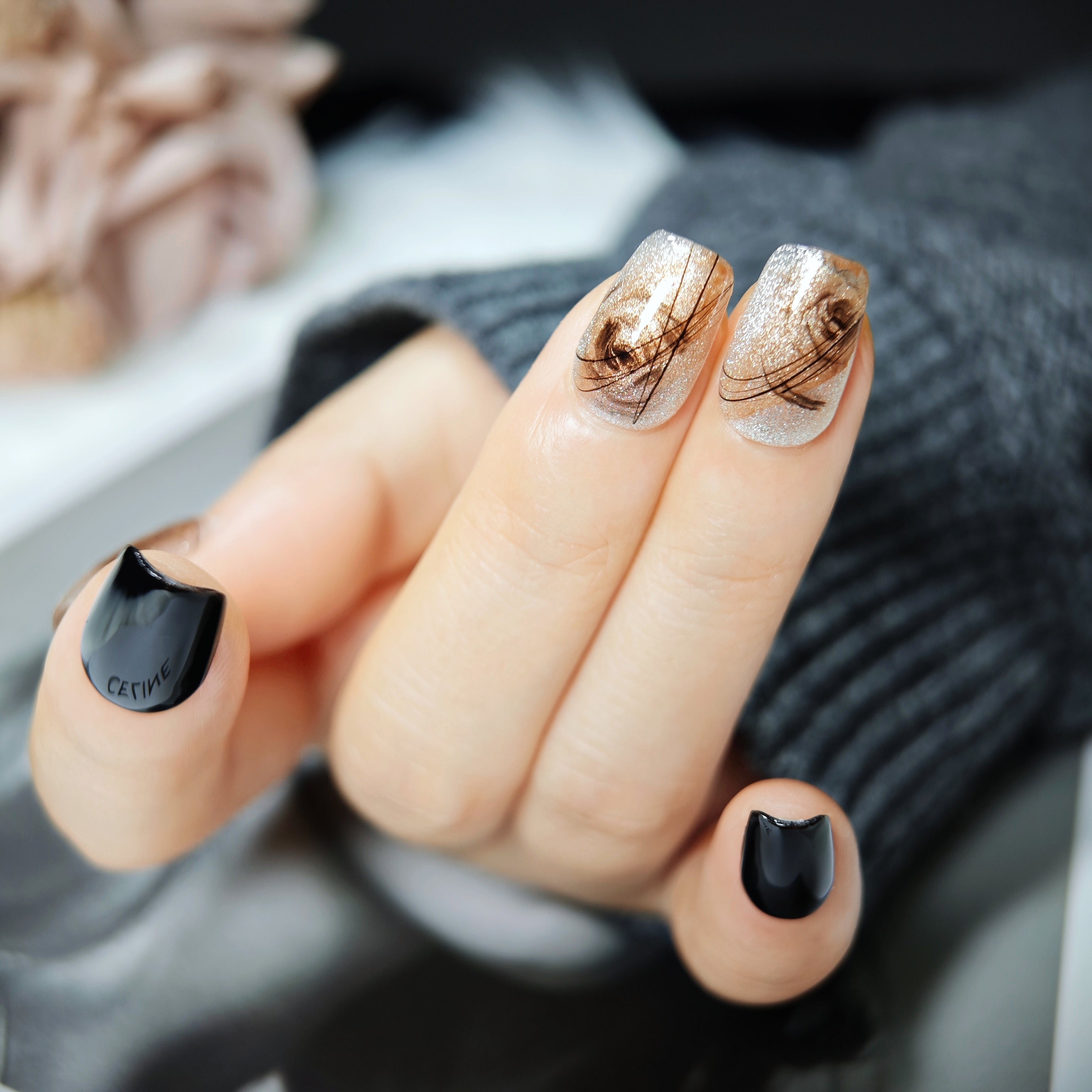 stunnails  acrylic press on nails Coffin Desert rose
