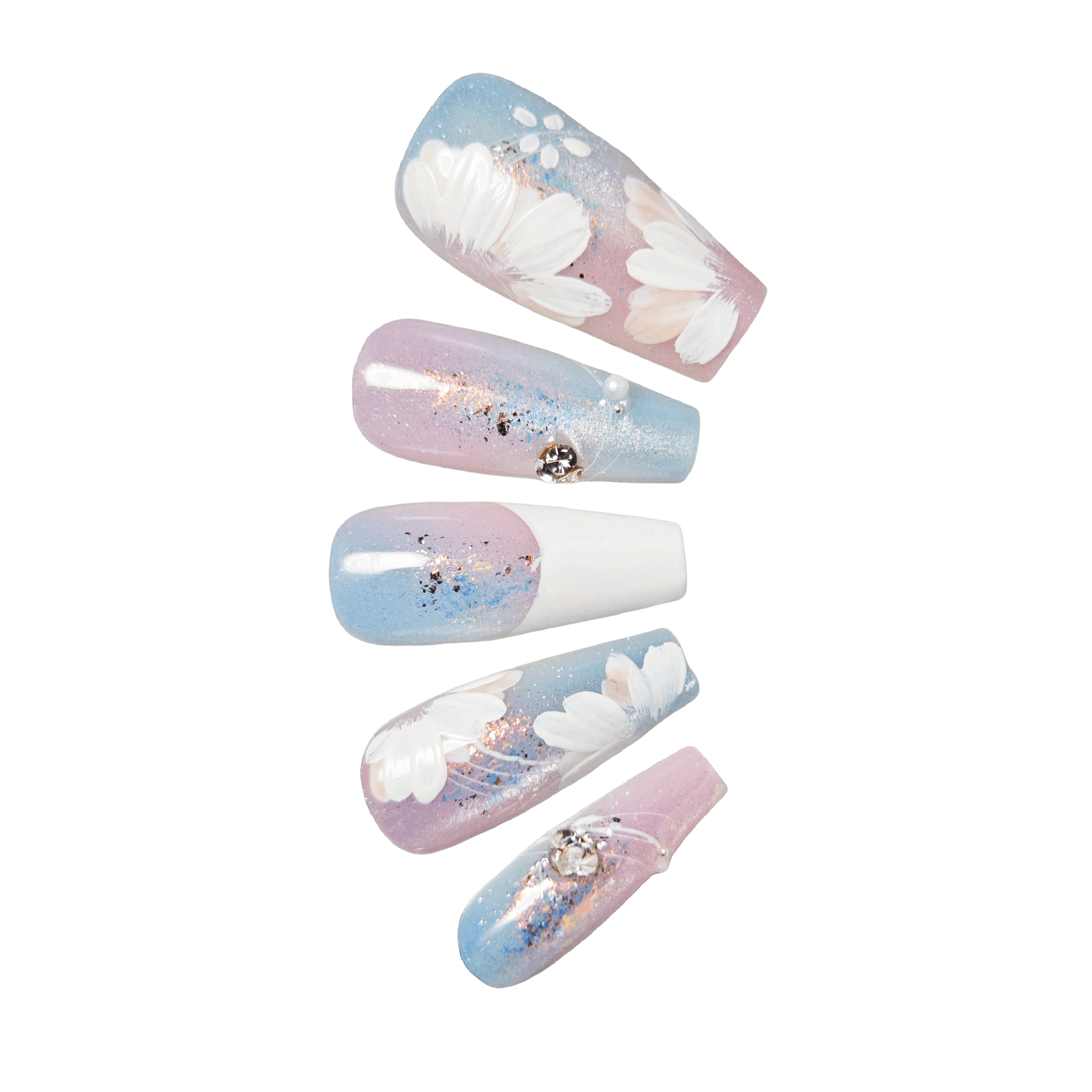 stunnails  acrylic press on nails Coffin Dream garden
