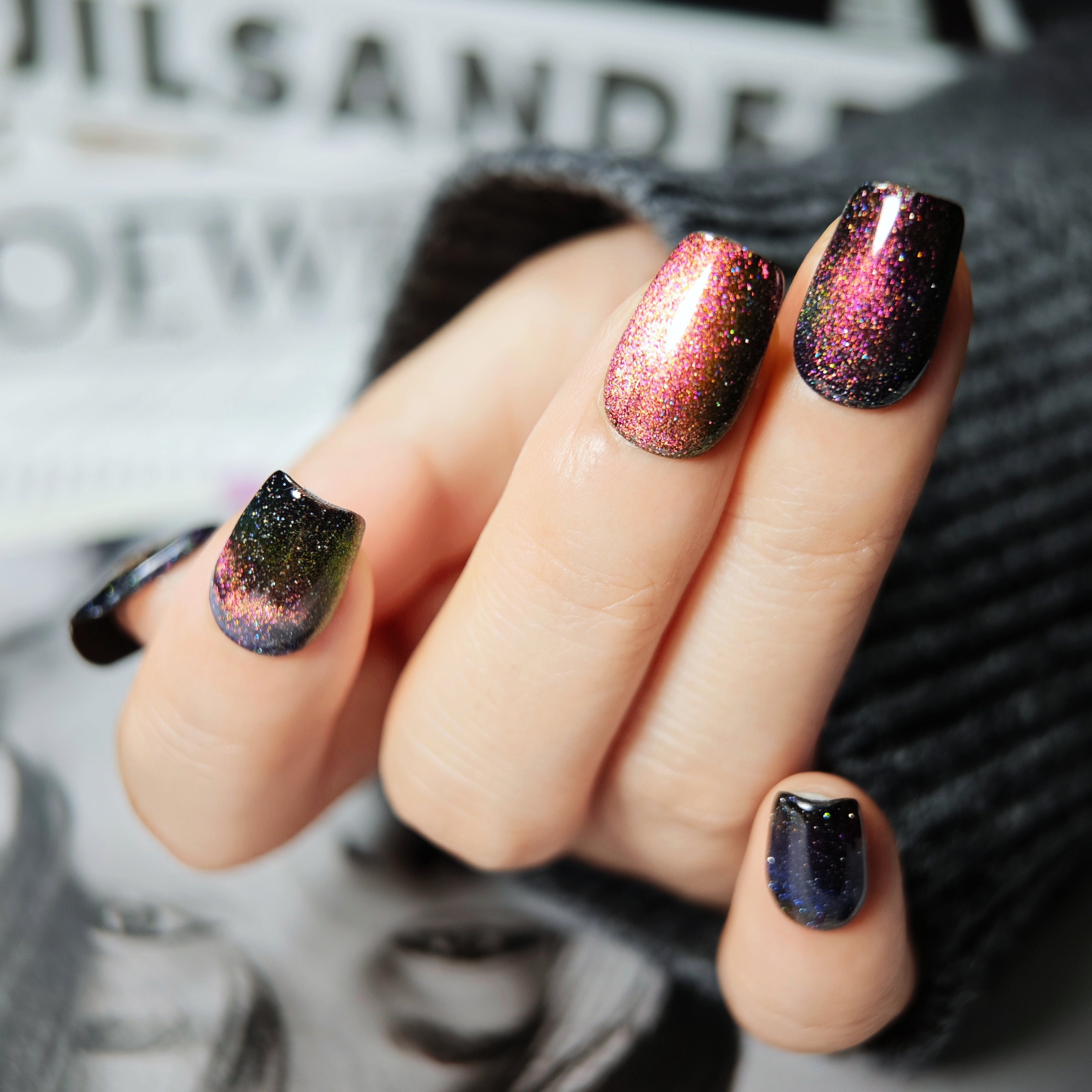 stunnails  acrylic press on nails Coffin Galaxy
