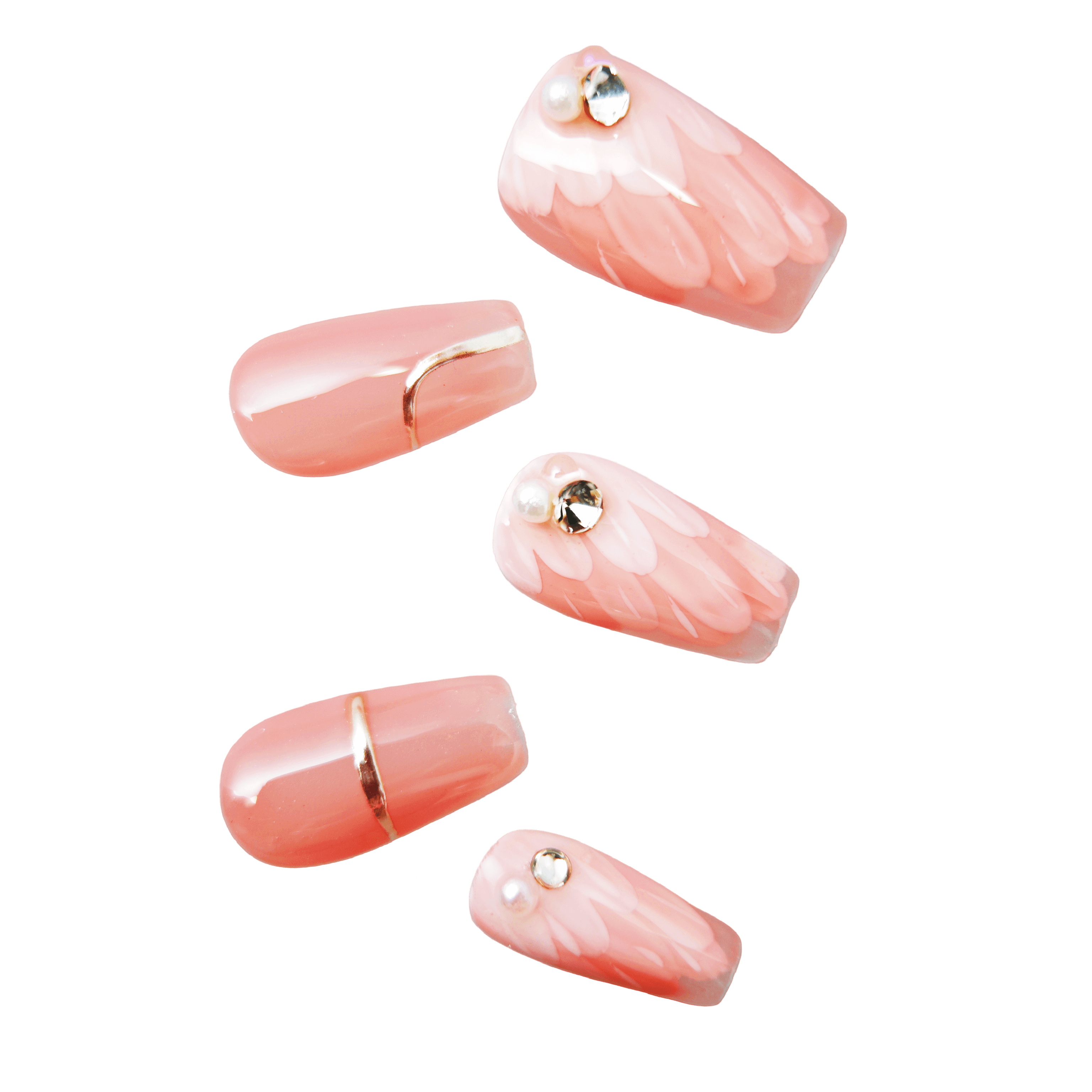 stunnails  acrylic press on nails Coffin Layered petals
